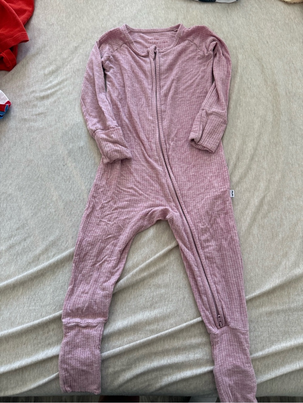 Cozy Ribbed Footed Kids One-Piece Zipper Romper